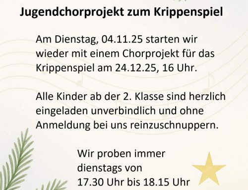 Jugendchorprojekt zum Krippenspiel