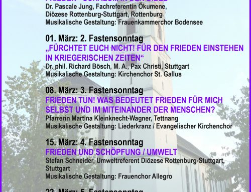 Fastenpredigtreihe 2026: Schalom – Frieden ist möglich